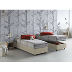 Talamo Italia Letto singolo Dabate, Letto contenitore con rivestimento in tessuto