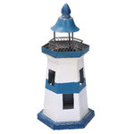 Vacchetti Faro metallo mare blu bianco cm14x14h28