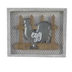 Vacchetti Quadro legno metallo gallina egg cm46x38x3