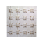 Vacchetti Quadro dipinto bianco con quadretti cm80x80x3/5