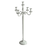 Vacchetti Portacandele candelabro alluminio bianco 5 posti cm45x45h100