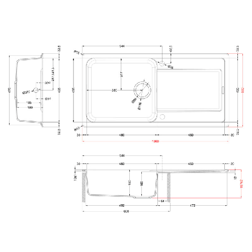 Elleci-Lavello-Incasso-1-vasca-100x50-Life-480-Granitek-Grigio-Tortora-LG248043