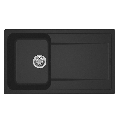 Elleci Lavello Incasso 1 vasca 86x50 Life 400 Granitek Nero LG240040