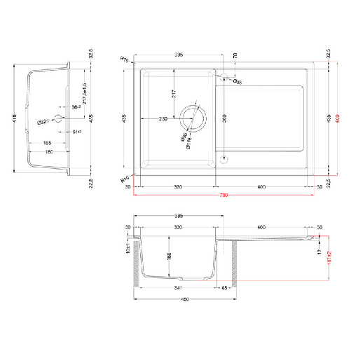 Elleci-Lavello-Incasso-1-vasca-79x50-Life-300-Granitek-Grigio-Cemento-LG230048