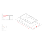 Elleci-Lavello-Incasso-1-vasca-86x50-Life-400-Granitek-Antracite-LG240059