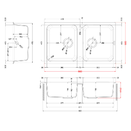 Elleci-Lavello-Incasso-2-vasche-86x50-Life-450-Granitek-Grigio-Cemento-LG245048