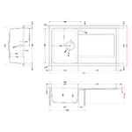 Elleci Lavello Incasso 1 vasca 86x50 Life 400 Granitek Avena LG240051