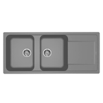 Elleci Lavello Incasso 2 vasche 116x50 Life 500 Granitek Grigio Titanium LM250073