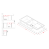 Elleci-Lavello-Incasso-2-vasche-116x50-Life-500-Granitek-Grigio-Titanium-LM250073