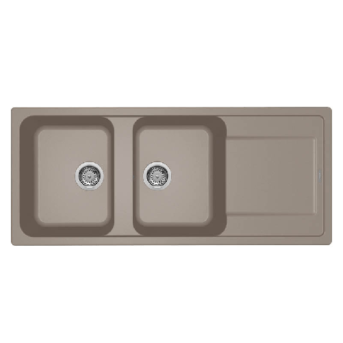 Elleci-Lavello-Incasso-2-vasche-116x50-Life-500-Granitek-Grigio-Tortora-LG250043