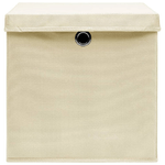 vidaXL Scatole Portaoggetti con Coperchi 10pz Crema 32x32x32cm Tessuto