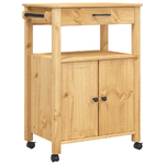 vidaXL Carrello da Cucina MONZA 60x40x90 cm in Legno Massello di Pino