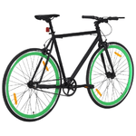 vidaXL Bicicletta a Scatto Fisso Nera e Verde 700c 59 cm