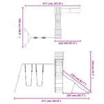 Set da Gioco da Esterno in Legno di Pino Impregnato con Altalena e Scivolo a onde