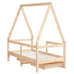 vidaXL Giroletto Bambini con Cassetti 70x140 cm Legno Massello di Pino