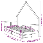 vidaXL Giroletto Bambini con Cassetti 80x200 cm Legno Massello di Pino