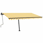 vidaXL Tenda da Sole Retrattile Manuale LED 450x350 cm Gialla Bianca