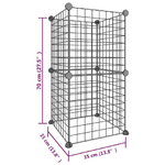 vidaXL Gabbia per Animali Domestici 8 Pannelli Nero 35x35 cm Acciaio