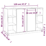 vidaXL Credenza 120x35x80 cm in Legno Massello di Pino