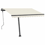 Tenda da Sole Retrattile Manuale con LED 300x250 cm Crema