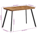 vidaXL Tavolo da Pranzo 120x62x76 cm in Legno Massello di Teak