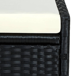 vidaXL Lettino Prendisole con Cuscino in Polyrattan Nero