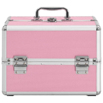 vidaXL Valigia per Cosmetici 22x30x21 cm Rosa in Alluminio