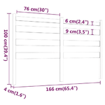 vidaXL Testiera per Letto Grigia 166x4x100cm in Legno Massello di Pino
