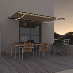 vidaXL Tenda da Sole Manuale con LED 500x300cm Giallo e Bianco