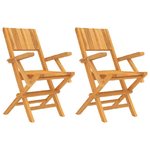 vidaXL Sedie da Giardino Pieghevoli 2pz 55x61x90cm Legno Massello Teak