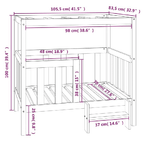 Cuccia per Cani 105,5x83,5x100 cm in Legno Massello di Pino