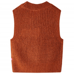 Gilet per Bambini Lavorato a Maglia Cognac 140