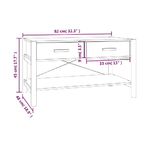 Tavolino da Salotto 82x48x45 cm in Legno ingegnerizzato