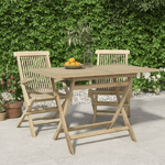 vidaXL Tavolo da Giardino Pieghevole Grigio120x70x75 cm Massello Teak