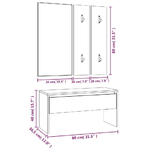 Set di Mobili da Corridoio Grigio Sonoma in Legno ingegnerizzato