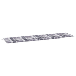 vidaXL Cuscino per Panca a Quadri Grigi 200x50x3cm Tessuto Oxford