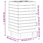 Cesto per Bucato Nero 44x44x76 cm Legno Massello Pino