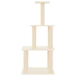 vidaXL Albero per Gatti con Tiragraffi in Sisal Crema 111 cm