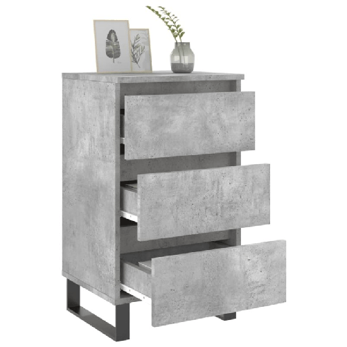 vidaXL Comodini 2 pz Grigio Cemento 40x35x69 cm in Legno Multistrato