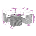 vidaXL Set Divani da Giardino 5 pz con Cuscini in Polyrattan Nero