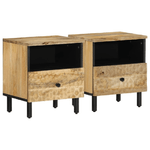 vidaXL Comodini 2pz 40x33x46 cm in Legno Massello di Mango