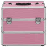 vidaXL Valigia per Cosmetici 37x24x35 cm Rosa in Alluminio