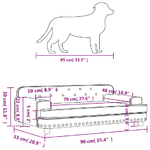 vidaXL Lettino per Cani Marrone 90x53x30 cm in Similpelle