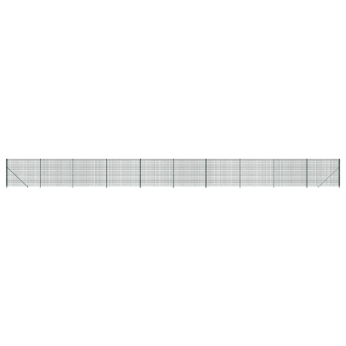 vidaXL Recinzione Metallica con Flangia Verde 1,6x25 m
