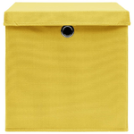 vidaXL Scatole con Coperchi 10pz Gialle 32x32x32 cm Tessuto