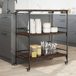 vidaXL Carrello da Cucina Rovere Marrone 100,5x50x105 cm