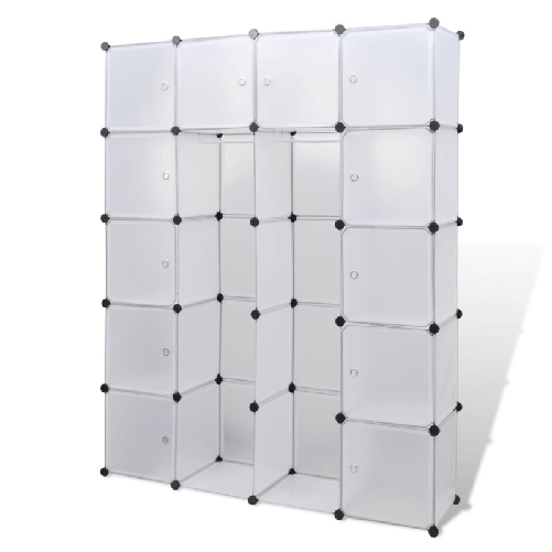 vidaXL Armadietto Modulare con 14 Scomparti Bianco 37x146x180,5 cm