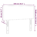 vidaXL Testiera a LED Grigio Chiaro 100x5x78/88 cm in Tessuto