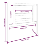 vidaXL Testiera per Letto Grigia 96x4x100 cm in Legno Massello di Pino