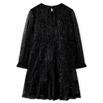 Abito per Bambine a Maniche Lunghe con Design Paillettes Nero 104